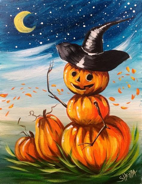 Halloween Canvas Paintings Fall Canvas Painting Halloween Painting