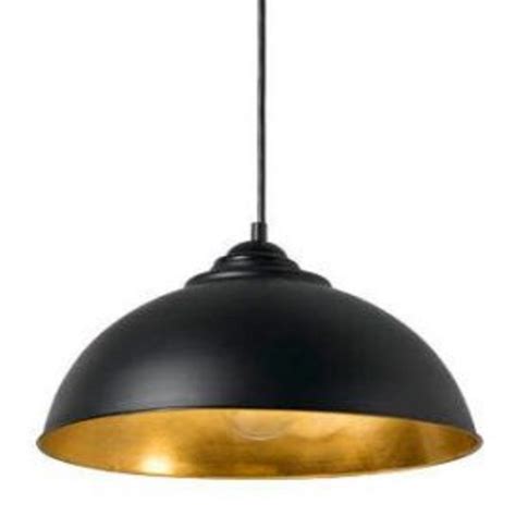 Newport Black And Gold Industrial Style Dome Pendant Light Rovert