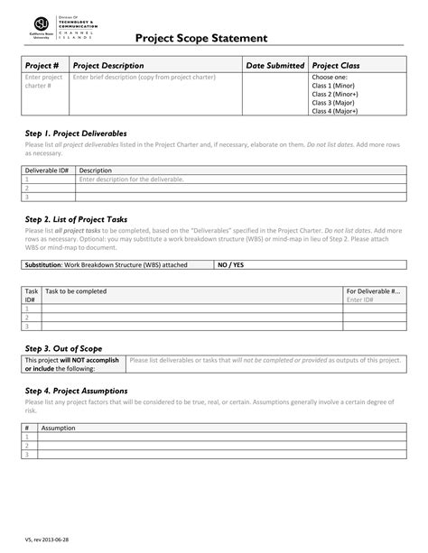 Project Scope Statement Templates 11 Free Word Excel And Pdf Formats