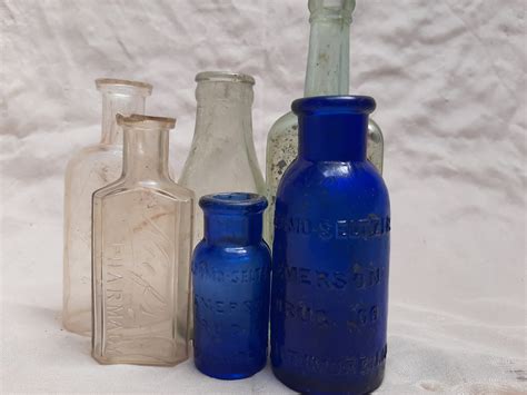 Lot of 6 antique medicine bottles | Etsy