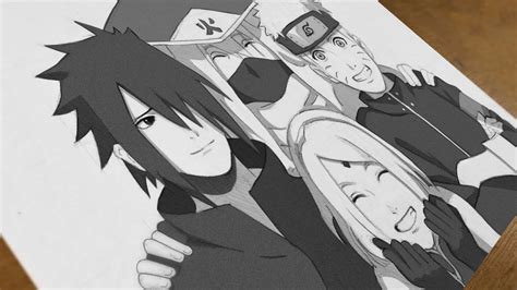 How To Draw Team 7 Adults Naruto Sasuke Kakashi And Sakura Youtube