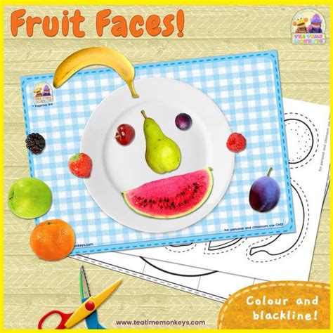 Fruit Faces Activity With Printable Fruit Pictures Tea Time Monkeys