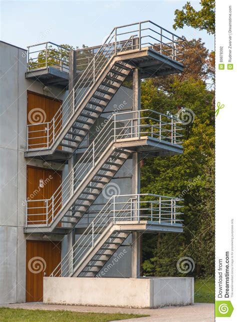 Metal Emergency Escape Stairs Stock Photo Image Of Apartment Escape