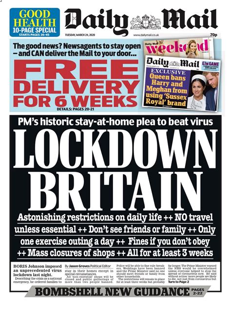 A National Emergency What The Papers Say About The Uks Coronavirus