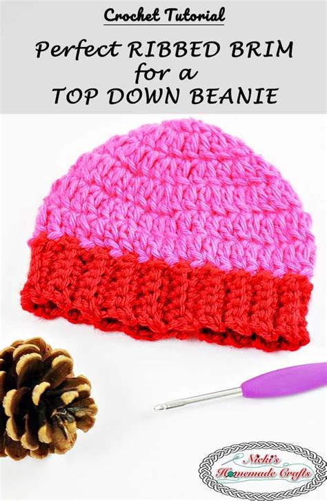 How To Crochet Hat Brim On Top Down Hat Nicki S Homemade Crafts