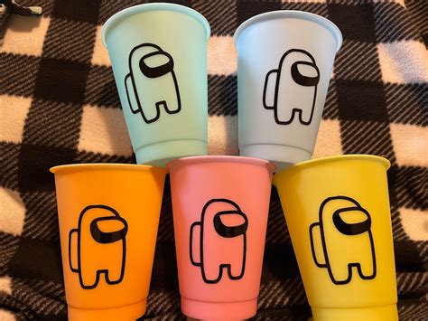 Set Of 5 Among Us Color Changing Cups Etsy