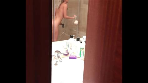Pervert Films Blonde Girl During Orgasm In Hotel Shower 247JAV COM