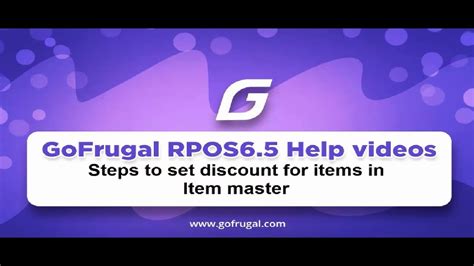 Steps To Set Item Discount For Items In Item Master Gofrugal Rpos65