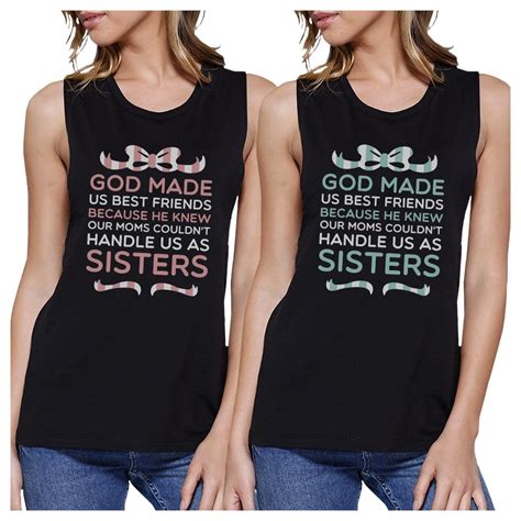 God Made Us Bff Matching Tank Tops Womens Cute Graphic Tanks Girt Funny