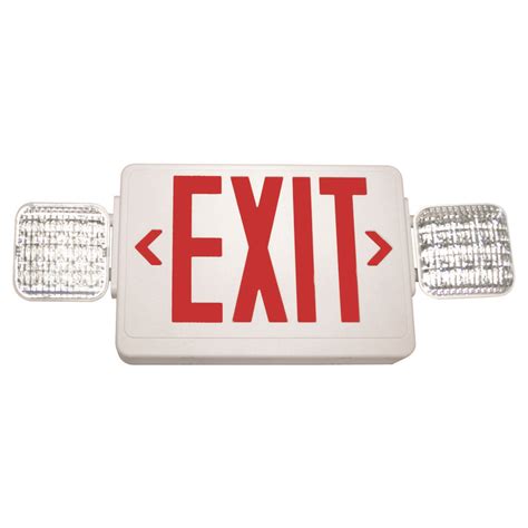 Led Exit Sign And Emergency Light White Finish Exitvleduwhel90