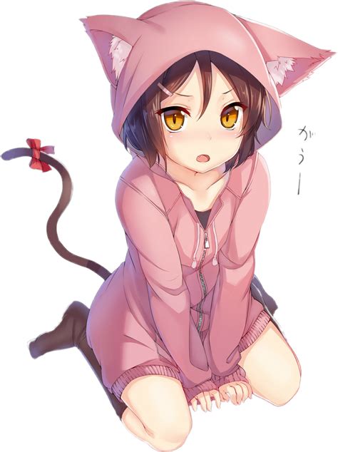 neko anime girl cat cute png