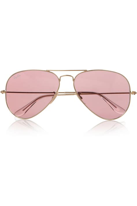 Ray Ban Aviator Mirrored Metal Sunglasses In Pink Lyst