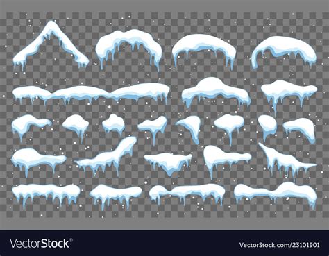 Snow Ice Cap With Shadow Snowy Elements On Winter Vector Image