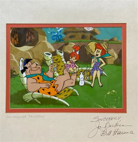 Flintstones Cel Hanna Barbera Signed 30th Anniversary Edition Animation