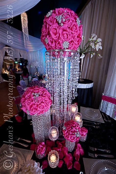 If I Could Only Do This On A Small Scale Hot Pink Bling Wedding