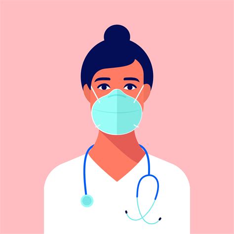 Portrait Of Young Nurse Wearing Medical Face Mask 965363 Vector Art At