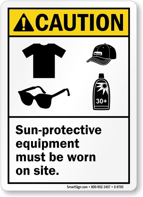 Sun Protective Equipment Must Be Worn Ansi Caution Sign Sku S 9792