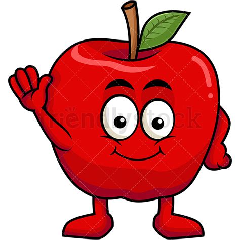 The best selection of royalty free cute apple clipart vector art, graphics and stock illustrations. Cute Apple Mascot Waving Cartoon Vector Clipart - FriendlyStock