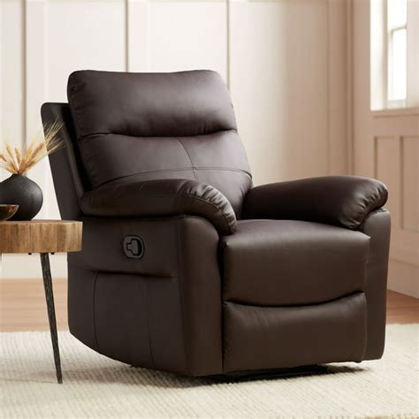 Elm Lane Newport Brown Faux Leather Manual Recliner Chair