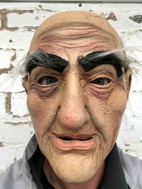 Old Man Bald Head Mask Latex Bad Grandpa Grandad Fancy Dress Stag Party Grey Ebay