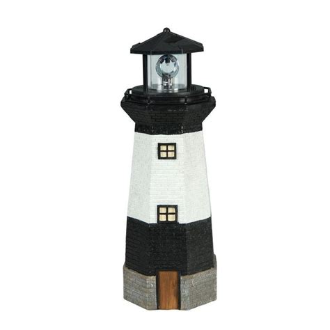 Moonrays Solar Powered Integrated Led Striped Lighthouse Outdoor