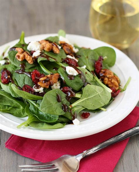 Spinach Salad With Goat Cheese Craisins And Balsamic Vinaigrette