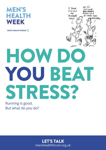 How Do You Beat Stress Lets Talk Running Cartoon Poster Mens