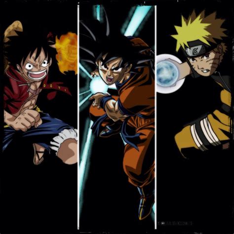 Luffy Goku And Naruto I Especially Love The Show One Piece Naruto