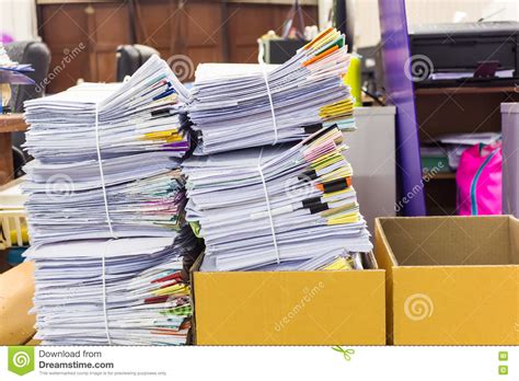 Pile Of Documents On Desk Stock Photo Image Of Accounting 73803638
