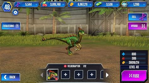 VELOCIRAPTOR MAX LEVEL 40 Jurassic World The Game IOS Android