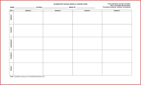 5 Day Weekly Timetable Blank 6 Periods Calendar Template Printable Monthly Yearly