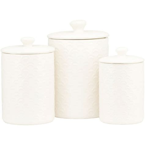 10 Strawberry Street Ocean 3 Piece Canister Set White