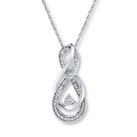 Infinity Symbol Necklace Diamond Accents Sterling Silver 172991907 Kay