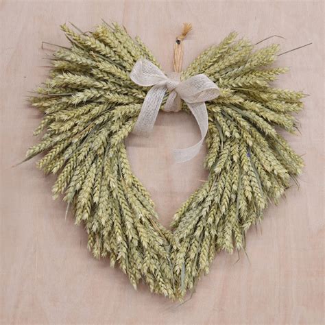 Natural Heart Wheat Wreath By Shropshire Petals