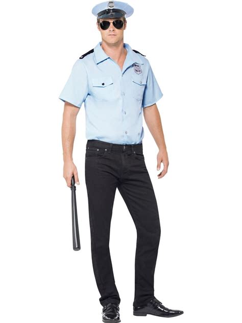 Mens Blue Police Officer Us Cop Uniform Fancy Dress Costume Adult Stag Do Outfit Ebay