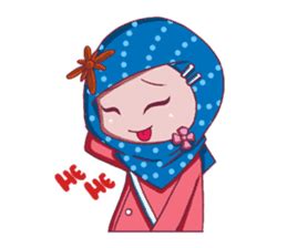 Najwa - Cute Hijaber by Jotter360 sticker #2065973 | Line sticker, Cute, Sticker set