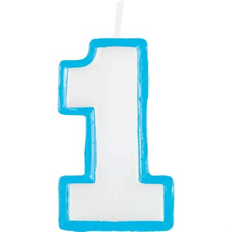 Blue Outline Number 1 Birthday Candle Jungle 1st Birthday Party