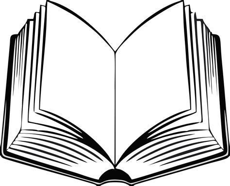 Open Book Clipart Black And White Book Spine Clip Art Transparent