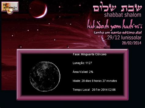 O CalendÁrio Lunissolar CalendÁrio Para Hoje Shabbat Shalom