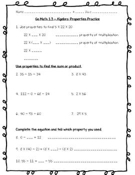 Free printable math worksheets for teachers and parents to give students extra practice with basic math facts, teach counting, addition, subtraction, multiplication and division. Go Math 5th Grade Worksheets Entire Year Bundle by Joanna ...