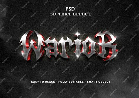 Premium Psd 3d Warior Text Style Effect