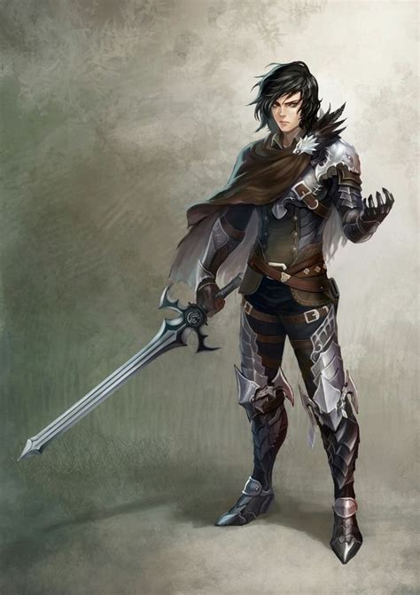 M Half Elf Fighter Plate Armor Sword Midlvl Fantasy Characters