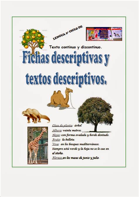 Ficha El Texto Descriptivo Para Tercero De Primariadoc Naturaleza Images