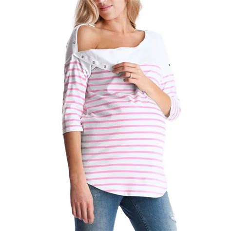 Nursing Maternity Tops Feeding Clothes For Pregnant Women Button