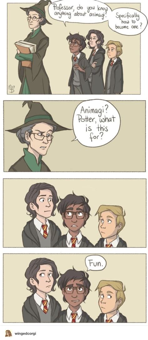 The Marauders And McGonagall By Wingedcorgi Harry Potter Comics Harry Potter Funny Harry