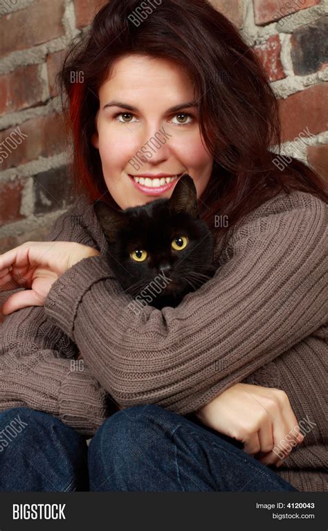 Woman Holding Cat Image And Photo Free Trial Bigstock