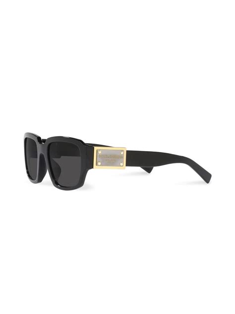 Dolce And Gabbana Eyewear Logo Plaque Oversized Sunglasses Farfetch