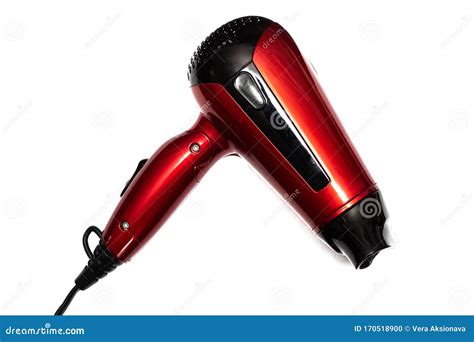 Red Hair Dryer Isolated On White Background Stock Photo Image Of