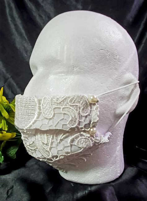 Bridal Face Mask For Bride And Bridesmaids Antique Lace Etsy