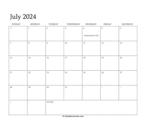 July 2024 Calendar With Holidays